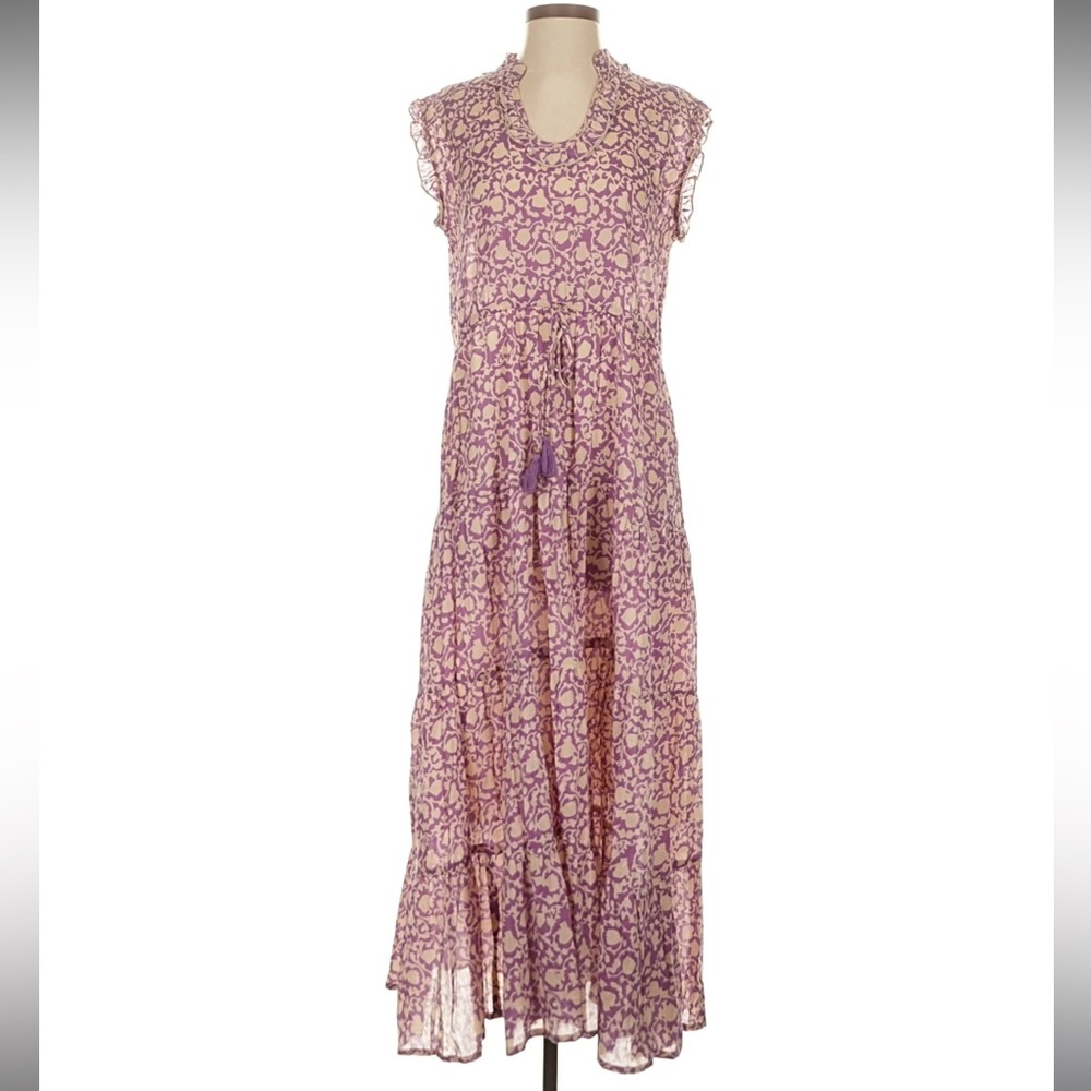 Bohemian purple and cream maxi dress